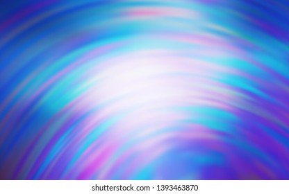 Light Pink, Blue vector pattern with curved lines. Creative illustration in halftone style with gradient. Template for cell phone screens.