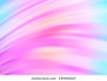 Light Pink, Blue vector pattern with bent ribbons. Shining illustration, which consist of blurred lines, circles. The template for cell phone backgrounds.