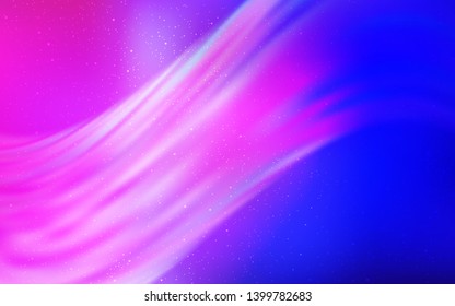 Light Pink, Blue vector pattern with night sky stars. Shining colored illustration with bright astronomical stars. Pattern for astrology websites.