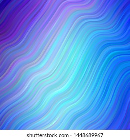 Light Pink, Blue vector pattern with lines. Colorful abstract illustration with gradient curves. Pattern for busines booklets, leaflets