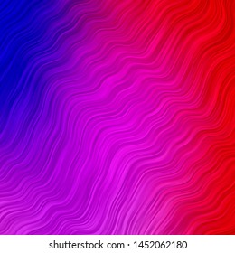 Light Pink, Blue vector pattern with wry lines. Colorful illustration in abstract style with bent lines. Pattern for commercials, ads.