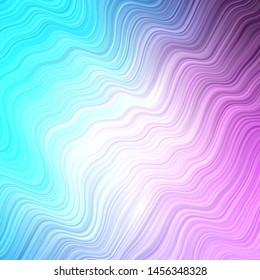Light Pink, Blue vector pattern with wry lines. Bright illustration with gradient circular arcs. Pattern for websites, landing pages.