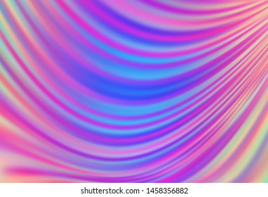 Light Pink, Blue vector pattern with curved circles. Colorful abstract illustration with gradient lines. Pattern for your business design.
