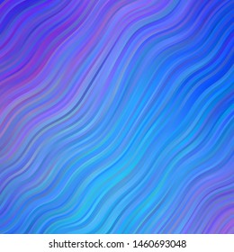 Light Pink, Blue vector pattern with wry lines. Bright sample with colorful bent lines, shapes. Pattern for booklets, leaflets.