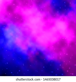 Light Pink, Blue vector pattern with abstract stars. Decorative illustration with stars on abstract template. Theme for cell phones.