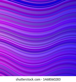 Light Pink, Blue vector pattern with curved lines. Bright illustration with gradient circular arcs. Design for your business promotion.