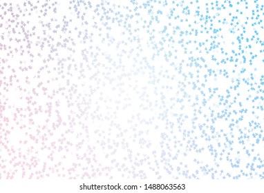 Light Pink, Blue vector pattern with christmas stars. Glitter abstract illustration with colored stars. Pattern for astrology websites.