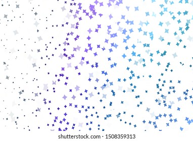 Light Pink, Blue vector pattern with christmas stars. Shining colored illustration with stars. Pattern for astronomy websites.
