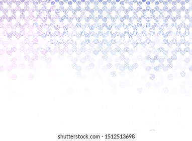 Light Pink, Blue vector pattern with curved lines. A shining illustration, which consists of curved lines. Template for cell phone screens.