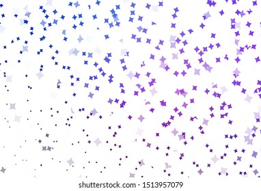 Light Pink, Blue vector pattern with christmas stars. Blurred decorative design in simple style with stars. Pattern for astrology websites.