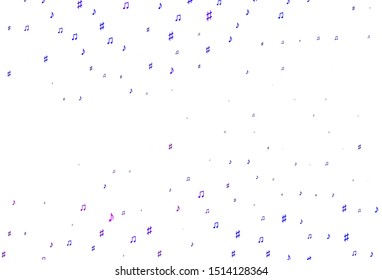 Light Pink, Blue vector pattern with music elements. Modern abstract illustration with melody keys. Template for fasion magazines.