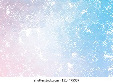 Light Pink, Blue vector pattern with wry lines. An elegant bright illustration with gradient. A completely new template for your design.