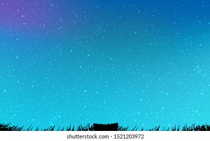 Light Pink, Blue vector pattern with night sky stars. Space stars on blurred abstract background with gradient. Pattern for futuristic ad, booklets.