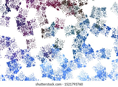 Light Pink, Blue vector pattern with random forms. Decorative design in abstract style with random forms. Background for a cell phone.