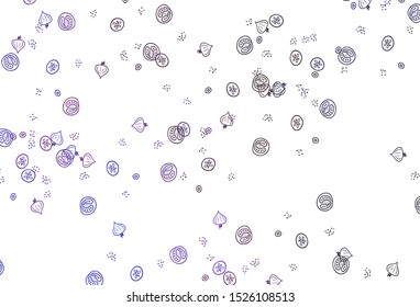 Light Pink, Blue vector pattern with fresh ingredients. Glitter abstract sketch with gourmet food. Doodle design for your business advert of cafes.