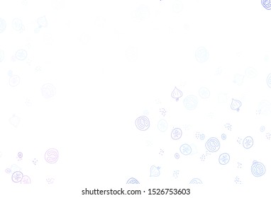 Light Pink, Blue vector pattern with fresh ingredients. Colorful decorative design of snacks in doodle style. Template for meal cooking in kitchen.