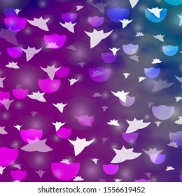 Light Pink, Blue vector pattern with circles, stars. Colorful illustration with gradient dots, stars. Design for wallpaper, fabric makers.