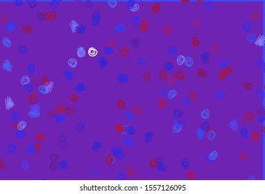 Light Pink, Blue vector pattern with spheres. Glitter abstract illustration with blurred drops of rain. Completely new template for your brand book.