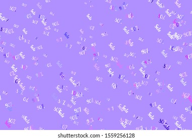 Light Pink, Blue vector pattern with 30, 50, 90 percentage signs. Gradient illustration with discount signs on white backdrop. Template for season sales, shopping ads.