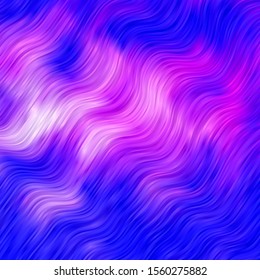 Light Pink, Blue vector pattern with curved lines. Colorful illustration with curved lines. Pattern for websites, landing pages.