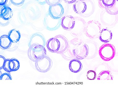 Light Pink, Blue vector pattern with spheres. Modern abstract illustration with colorful water drops. Pattern for ads, leaflets.