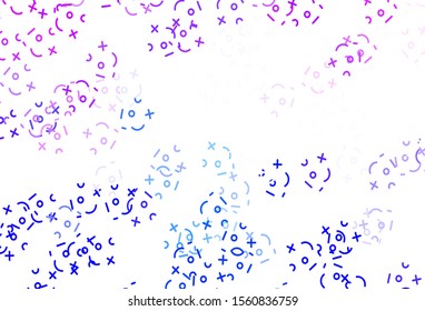 Light Pink, Blue vector pattern with Digit symbols. Blurred design in simple style with collection of numerals. Smart design for university advert.
