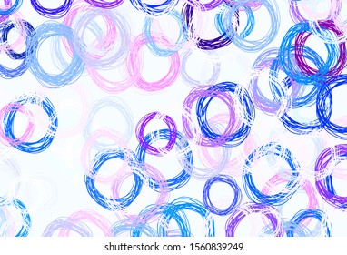 Light Pink, Blue vector pattern with spheres. Modern abstract illustration with colorful water drops. Pattern for ads, leaflets.