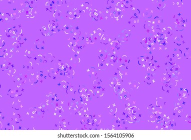 Light Pink, Blue vector pattern with Digit symbols. Colored mathematic signs with gradient on white background. Pattern for posters, banners of math books.