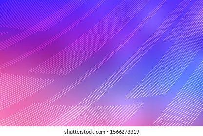 Light Pink, Blue vector pattern with sharp lines. Decorative shining illustration with lines on abstract template. Pattern for your busines websites.