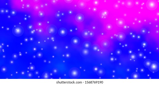 Light Pink, Blue vector pattern with abstract stars. Decorative illustration with stars on abstract template. Best design for your ad, poster, banner.