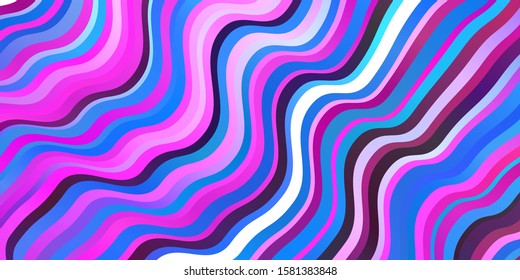 Light Pink, Blue vector pattern with wry lines. Illustration in halftone style with gradient curves. Smart design for your promotions.