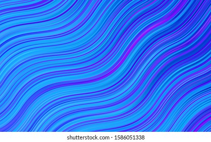 Light Pink, Blue vector pattern with bent lines. Colorful abstract illustration with gradient lines. Marble design for your web site.