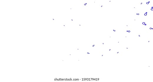 Light Pink, Blue vector pattern with feminism elements. Colorful illustration with gradient feminism shapes. Design for landing pages.