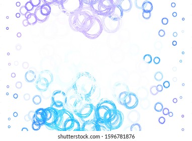Light Pink, Blue vector pattern with spheres. Blurred bubbles on abstract background with colorful gradient. Pattern for futuristic ad, booklets.
