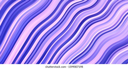 Light Pink, Blue vector pattern with curves. Gradient illustration in simple style with bows. Template for cellphones.