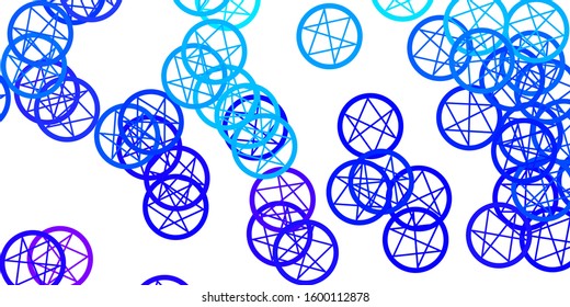 Light Pink, Blue vector pattern with magic elements. Abstract illustration with gothic gradient shapes. Simple base for your occult design.