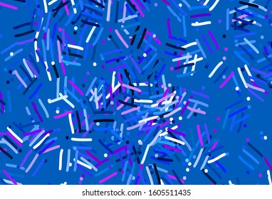 Light Pink, Blue vector pattern with sharp lines, dots. Blurred decorative design in simple style with lines. Pattern for ad, booklets, leaflets.