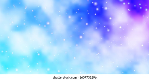 Light Pink, Blue vector pattern with abstract stars. Colorful illustration with abstract gradient stars. Design for your business promotion.