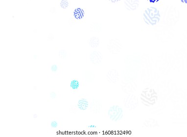 Light Pink, Blue vector pattern with spheres. Blurred decorative design in abstract style with bubbles. Pattern for ads, leaflets.