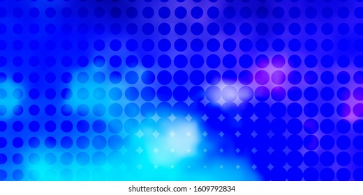 Light Pink, Blue vector pattern with spheres. Colorful illustration with gradient dots in nature style. Pattern for booklets, leaflets.