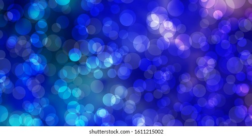 Light Pink, Blue vector pattern with spheres. Illustration with set of shining colorful abstract spheres. Pattern for business ads.