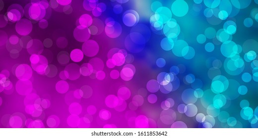Light Pink, Blue vector pattern with spheres. Abstract illustration with colorful spots in nature style. Pattern for business ads.
