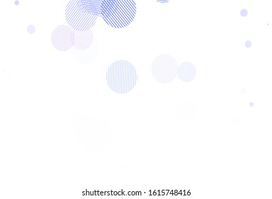 Light Pink, Blue vector pattern with spheres. Illustration with set of shining colorful abstract circles. New template for your brand book.
