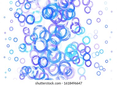 Light Pink, Blue vector pattern with spheres. Blurred bubbles on abstract background with colorful gradient. Pattern for futuristic ad, booklets.