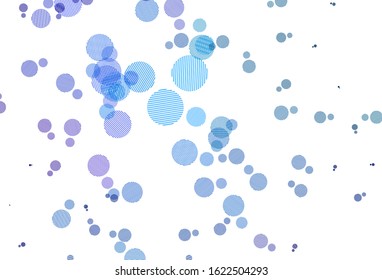 Light Pink, Blue vector pattern with spheres. Illustration with set of shining colorful abstract circles. Pattern for futuristic ad, booklets.