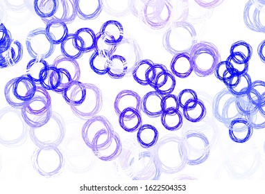 Light Pink, Blue vector pattern with spheres. Illustration with set of shining colorful abstract circles. Pattern for ads, leaflets.