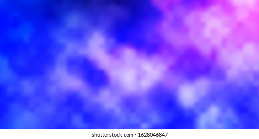 Light Pink, Blue vector pattern with clouds. Gradient illustration with colorful sky, clouds. Beautiful layout for uidesign.