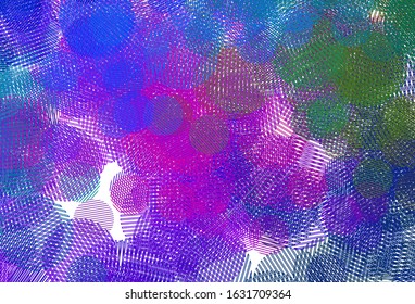 Light Pink, Blue vector pattern with spheres. Blurred bubbles on abstract background with colorful gradient. Pattern for textures of wallpapers.