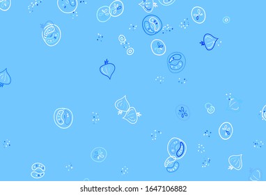 Light Pink, Blue vector pattern with fresh ingredients. Glitter abstract sketch with gourmet food. Design for ad, poster, banner of cafes or restaurants.