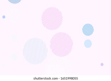 Light Pink, Blue vector pattern with spheres. Illustration with set of shining colorful abstract circles. Design for poster, banner of websites.